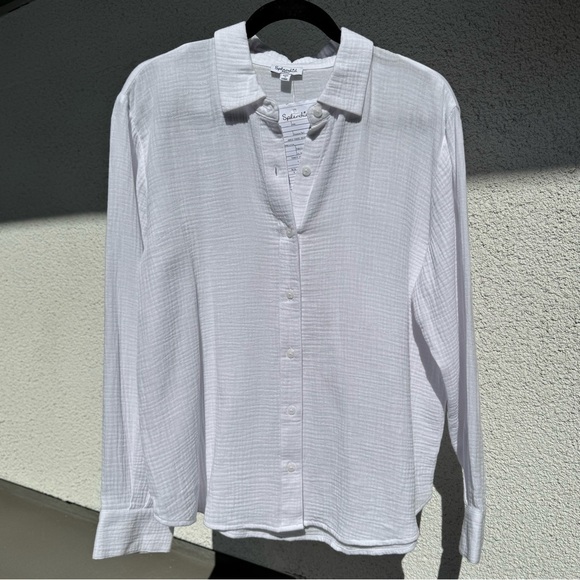 Splendid Point Collar Long Sleeve Button Front Shirt NWT - Picture 2 of 12